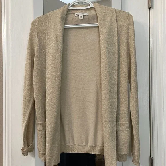 Banana Republic Gold Shimmer Cardigan XS - Picture 2 of 11